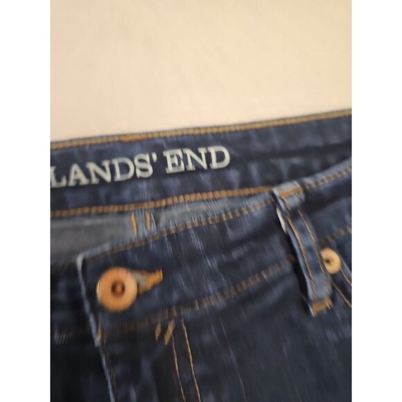 LANDS END Mid Rise Slim Women's Jean Size 14 Dark Wash - Picture 4 of 7